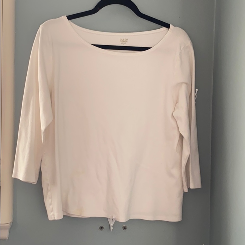 Eileen Fisher White 3/4 sleeve tshirt XL